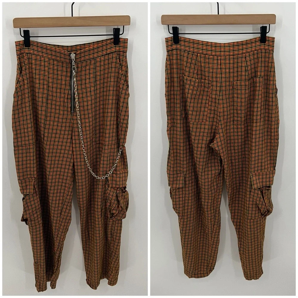 The Ragged Priest plaid print utility cargo pant - Picture 2 of 9